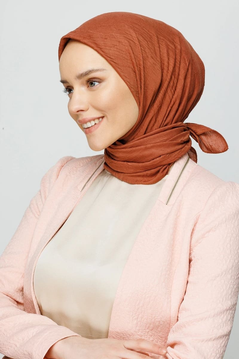 Kızıl Kahve Bambu Eşarp · görsel 2