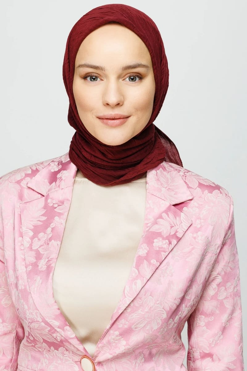Koyu Bordo Bambu Eşarp · görsel 3