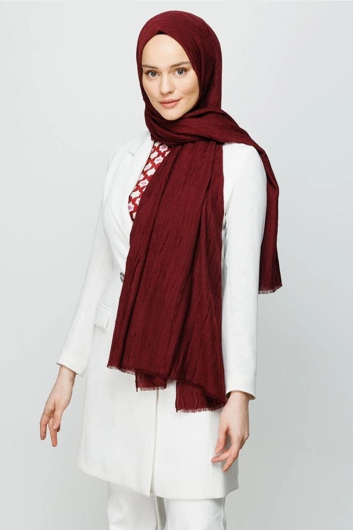 Koyu Bordo Bambu Şal · görsel 2