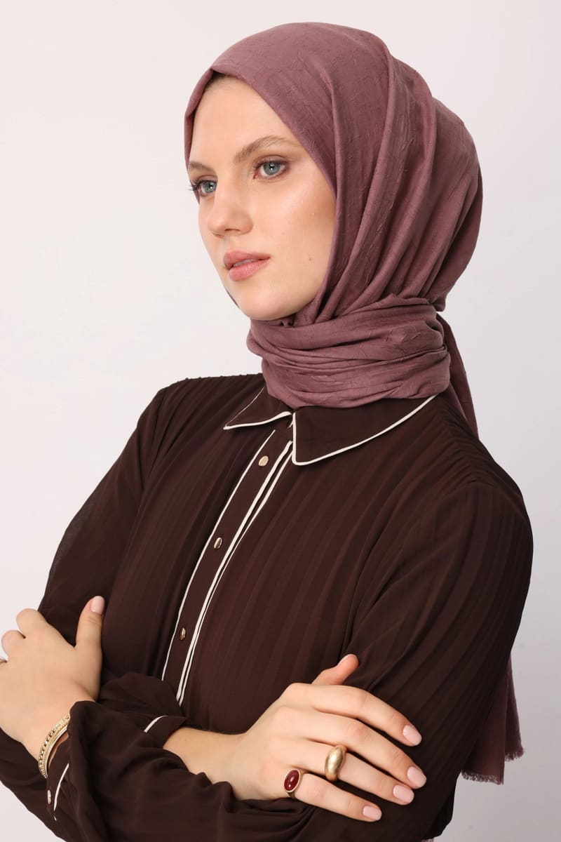 Koyu Gül Kurusu Bambu Şal · görsel 2