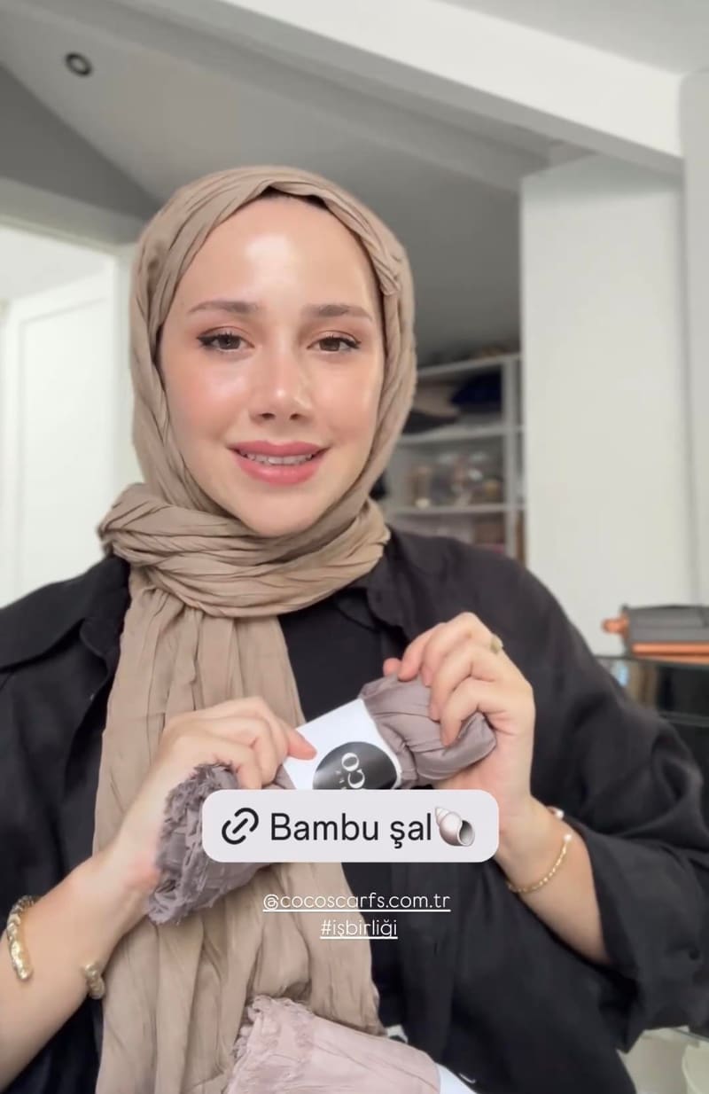 Şulemsi'nin Koyu Vizon Su Yolu Lyocell Bambu Şal Tercihi · Lyocell Bambu Jakar · görsel 7