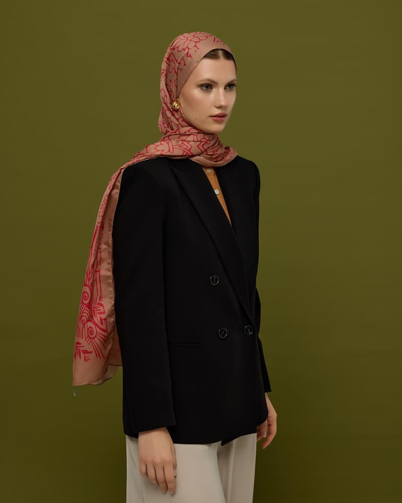 Kum Beji & Nar Çiçeği Harem Rüyası Desen Şal - 08 · görsel 6