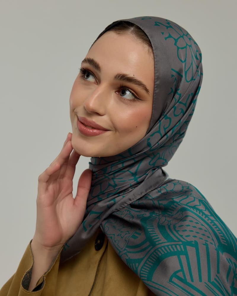 Lavanta Çizgisi & Zümrüt Harem Rüyası Desen Şal - 54 · görsel 2