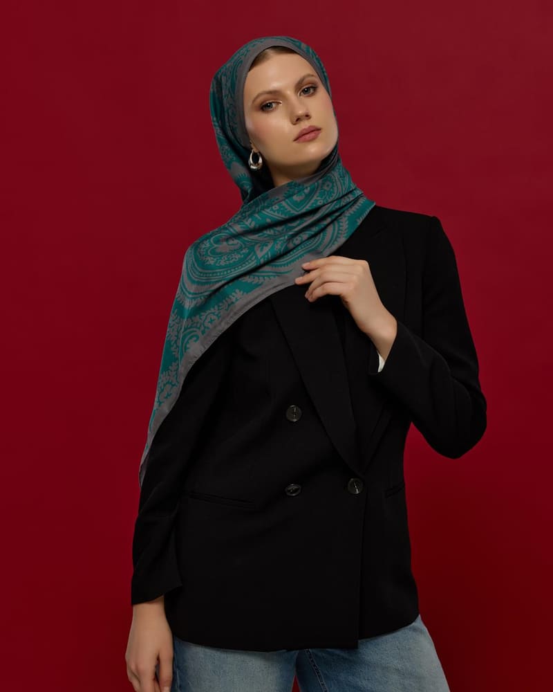 Lavanta Çizgisi & Zümrüt Sultani Desen Şal - 54 · görsel 6