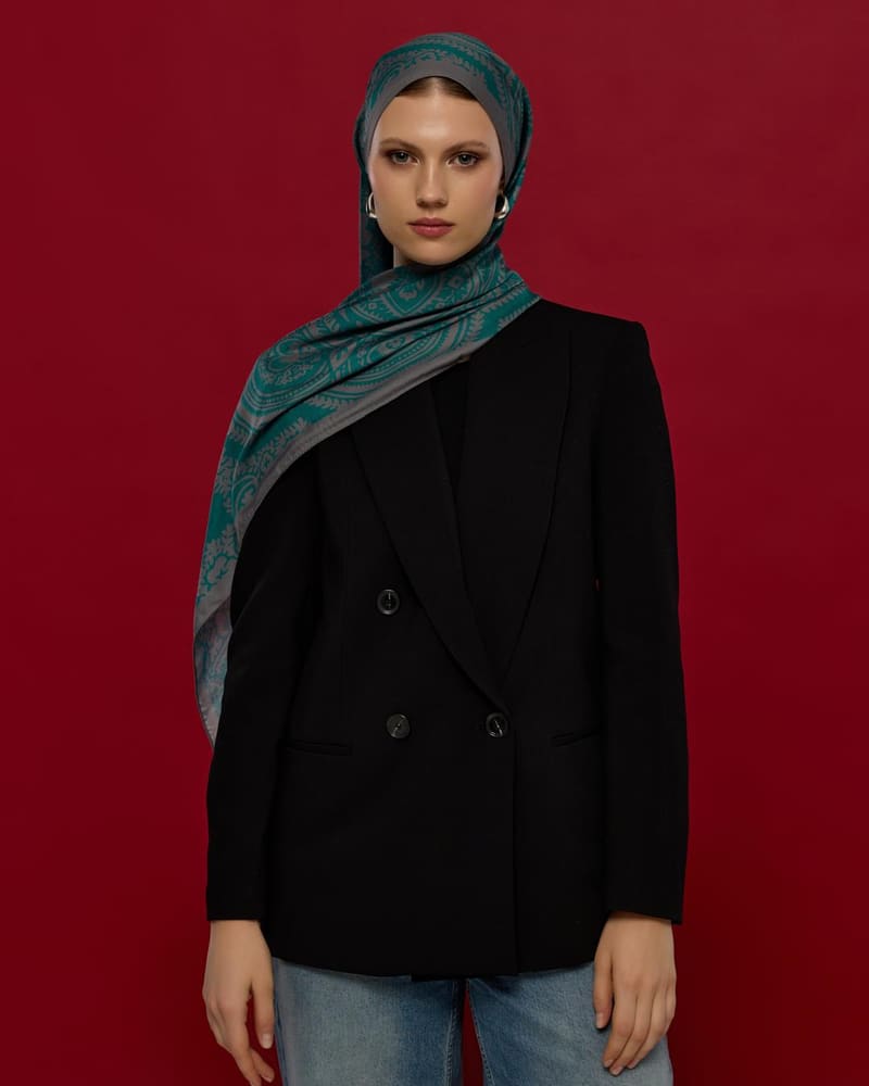 Lavanta Çizgisi & Zümrüt Sultani Desen Şal - 54 · görsel 3