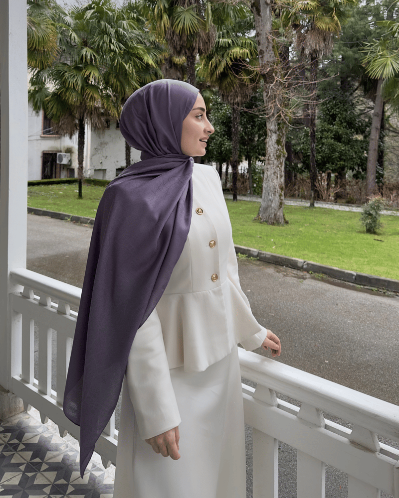 Lila Döngü Desen Jakar Şal · İpeksi Jakar · görsel 2