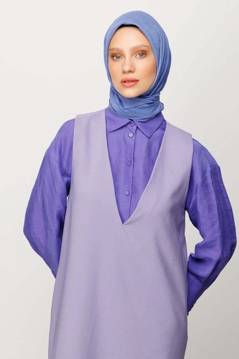 Buz Mavi Bambu Eşarp · görsel 3