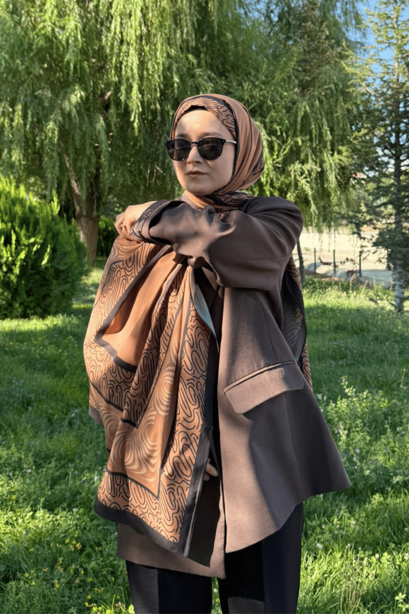 Mocha Karma Desen Pamuk Vual Şal · görsel 2