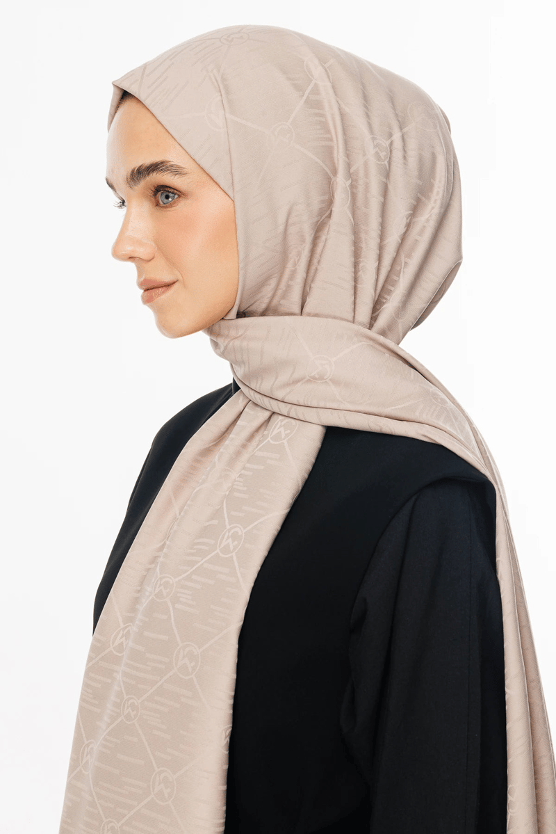 Bej Moon Is Desen Jakar Şal · Monogram Jakar · görsel 2
