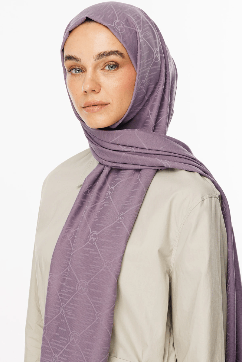 Lavanta Moon Is Desen Jakar Şal · Monogram Jakar · görsel 2
