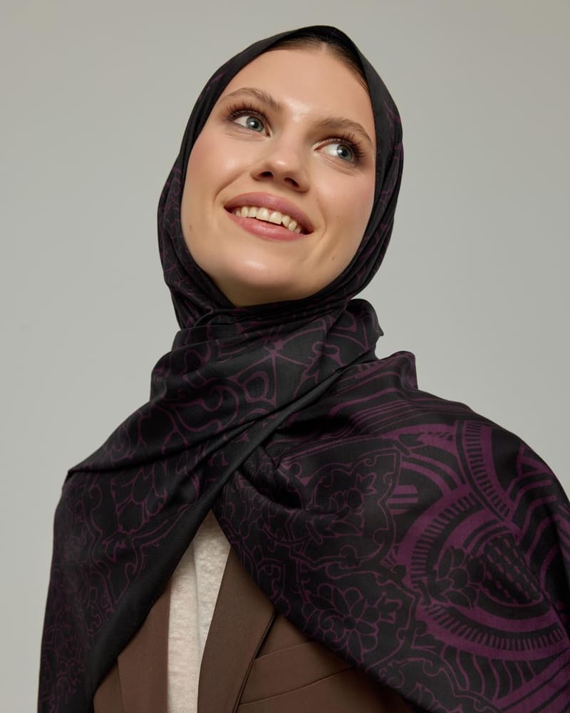 Mürdüm & Gece Harem Rüyası Desen Şal - 75 · görsel 2