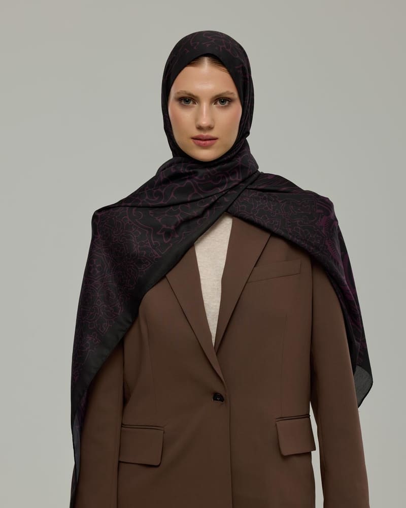 Mürdüm & Gece Harem Rüyası Desen Şal - 75 · görsel 7
