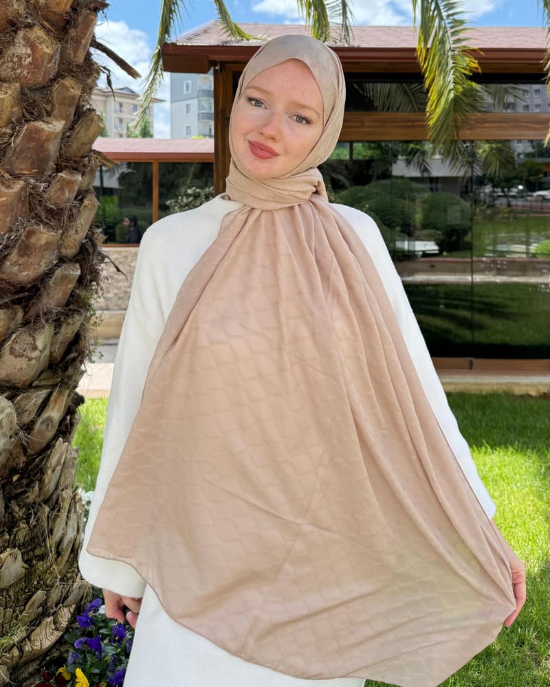 Nude Baklava Lyocell Bambu Jakar Şal · görsel 2