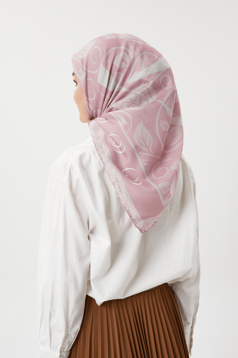 Pastel Pembe - Vintage Pamuk Eşarp · görsel 3