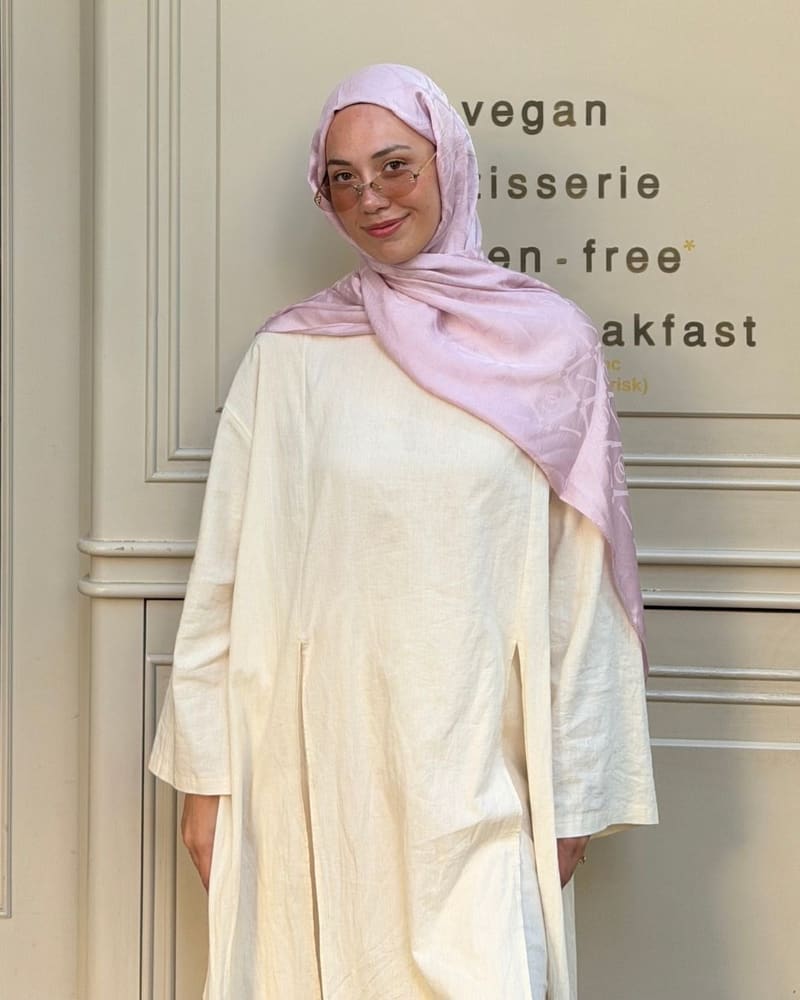 Şeker Pembe Imannoor Armoni Desen Pamuk Jakar Şal · görsel 2