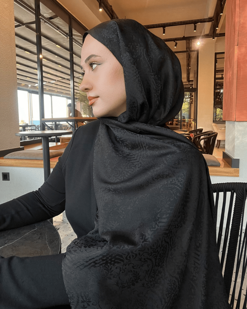 Siyah Lavin Desen Jakar Şal · İpeksi Jakar · görsel 2