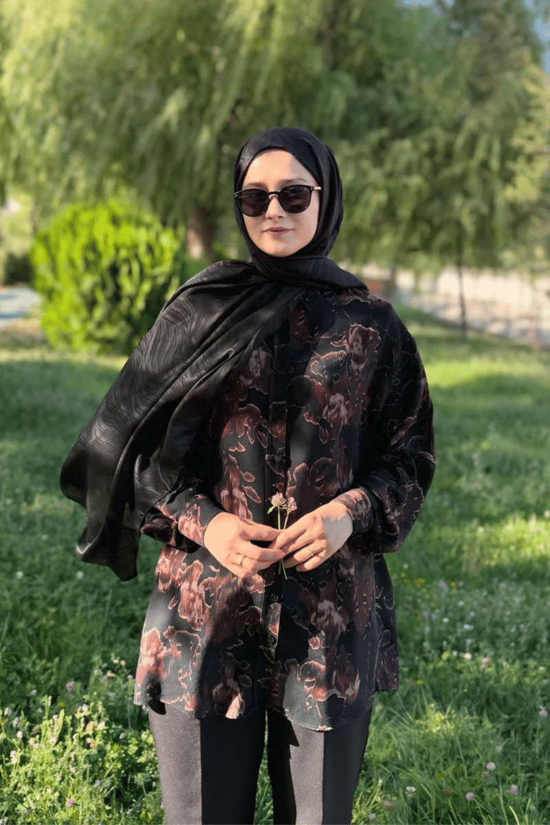 Siyah Su Yolu Lyocell Bambu Jakar Şal · görsel 2