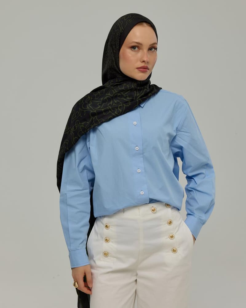Siyah & Zeytin Harem Rüyası Desen Şal - 73 · görsel 4