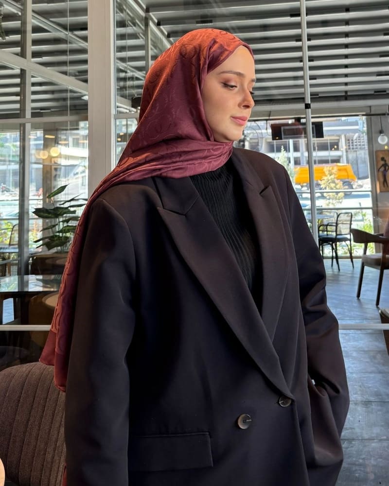 Soft Pembe Imannoor Ester Desen Pamuk Jakar Şal · görsel 2