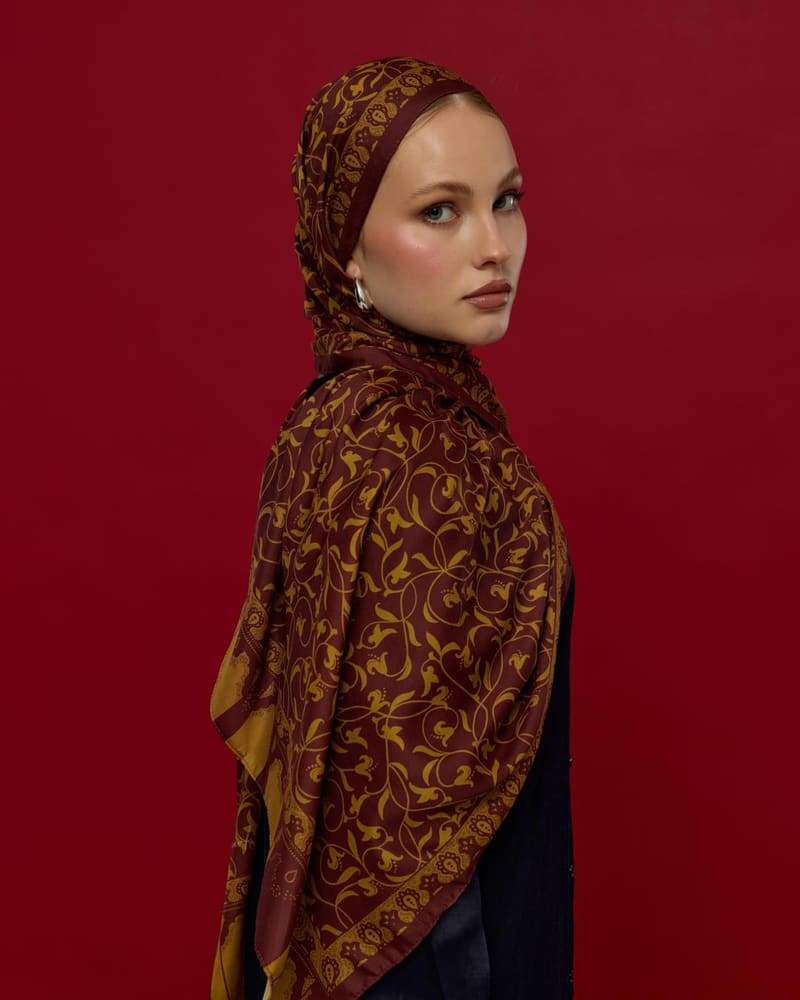 Tarçın Rüzgarı & Saf Altın Lale Bahçesi Desen Şal - 31 · görsel 5