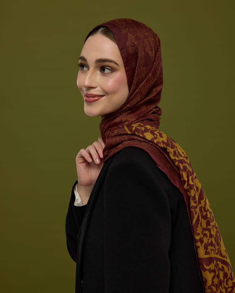 Tarçın Rüzgarı & Saf Altın Saraylı Desen Şal - 31 · görsel 3