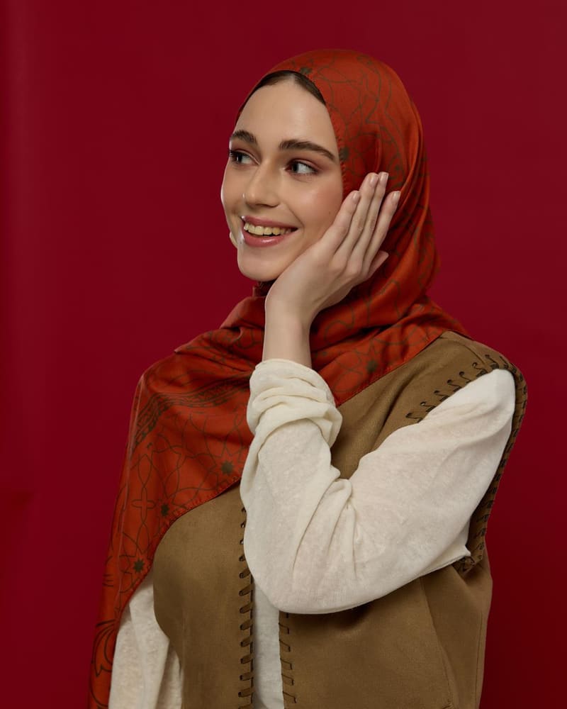 Tarçin & Zeytin Kabuğu Efsunlu Desen Şal - 18 · görsel 2