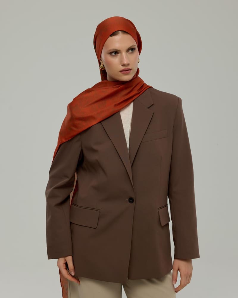 Tarçin & Zeytin Kabuğu Saraylı Desen Şal - 18 · görsel 4