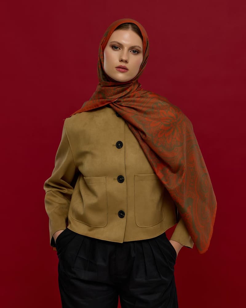 Tarçin & Zeytin Kabuğu Sultani Desen Şal - 18 · görsel 2