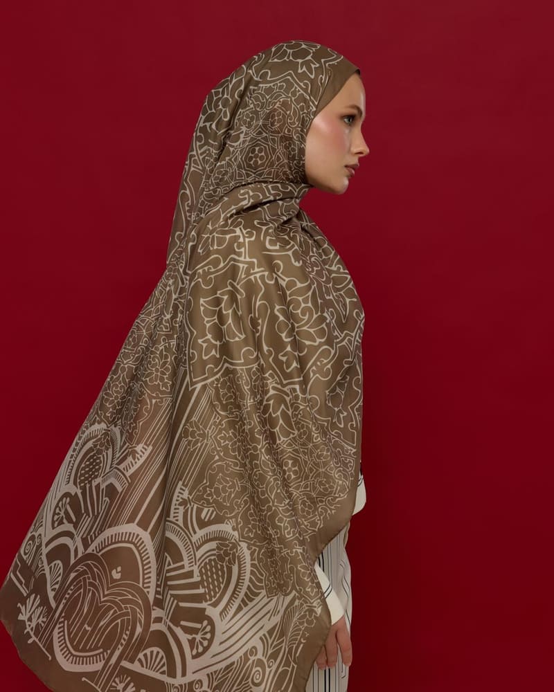 Toprak & Krem Fısıltı Harem Rüyası Desen Şal - 15 · görsel 6