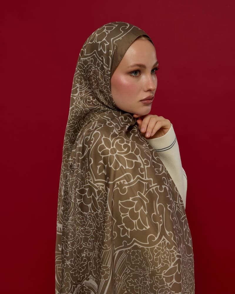 Toprak & Krem Fısıltı Harem Rüyası Desen Şal - 15 · görsel 2