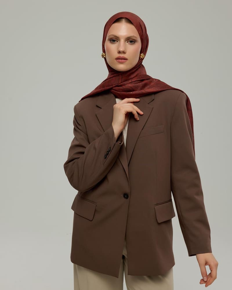 Tuzlu Karamel & Kestane Kabuğu Bala Hatun Desen Şal - 14 · görsel 4