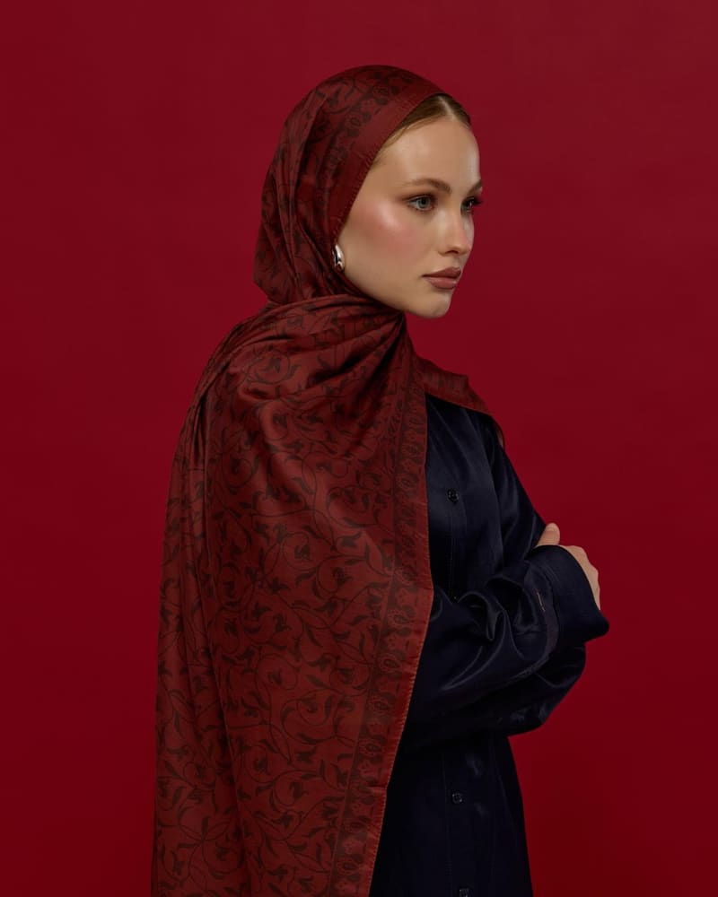 Tuzlu Karamel & Kestane Kabuğu Lale Bahçesi Desen Şal - 14 · görsel 4