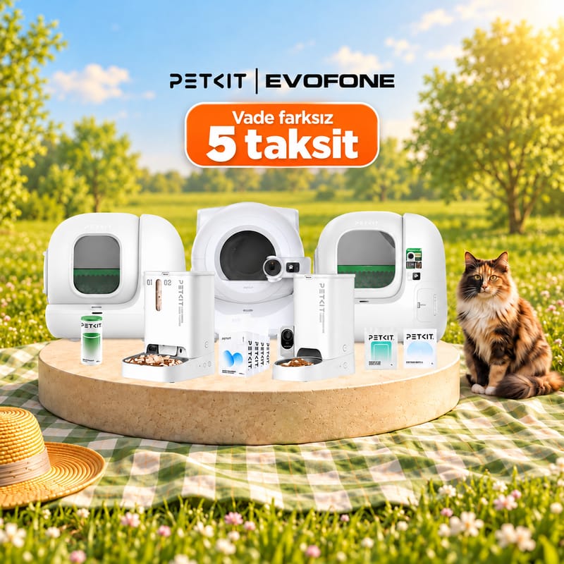 PETKIT kedi tuvaleti, mama kabı ve aksesuarlardan oluşan setler
