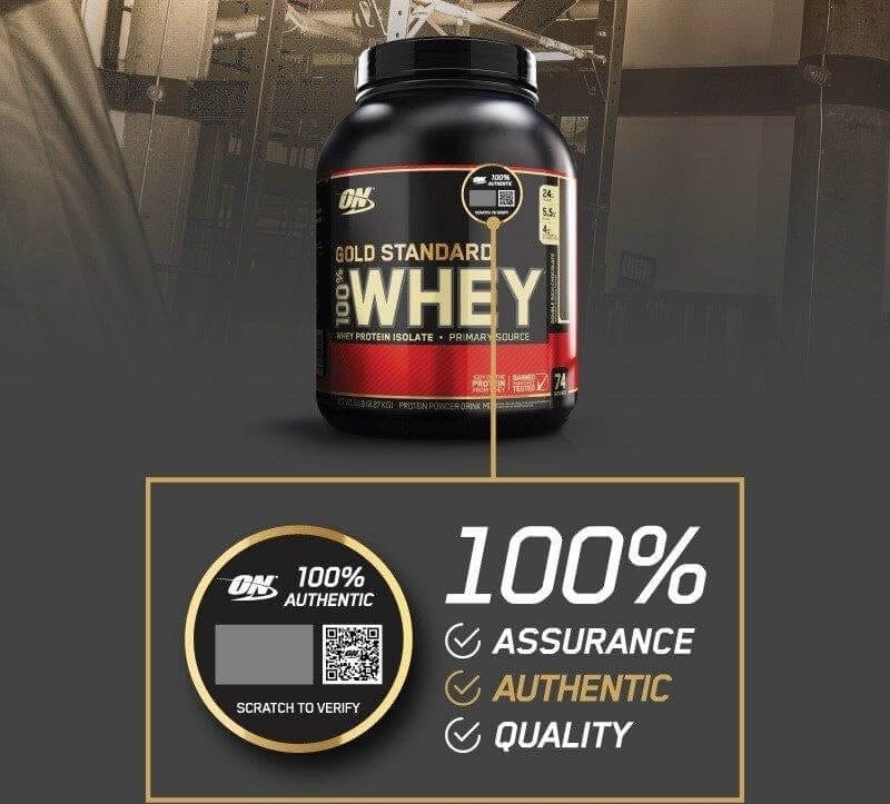 Optimum Nutrition orijinal ürün sorgulama: kutudaki gümüş tabaka kazınarak çıkan güvenlik kodunun doğrulama ekranına girilmesi