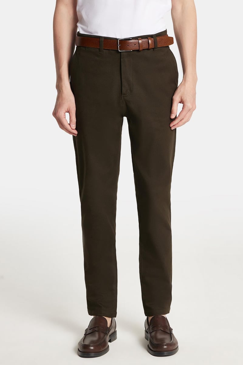 Erkek Regular Fit Chino Esnek Pamuklu Dokulu Pantolon - TUDORS