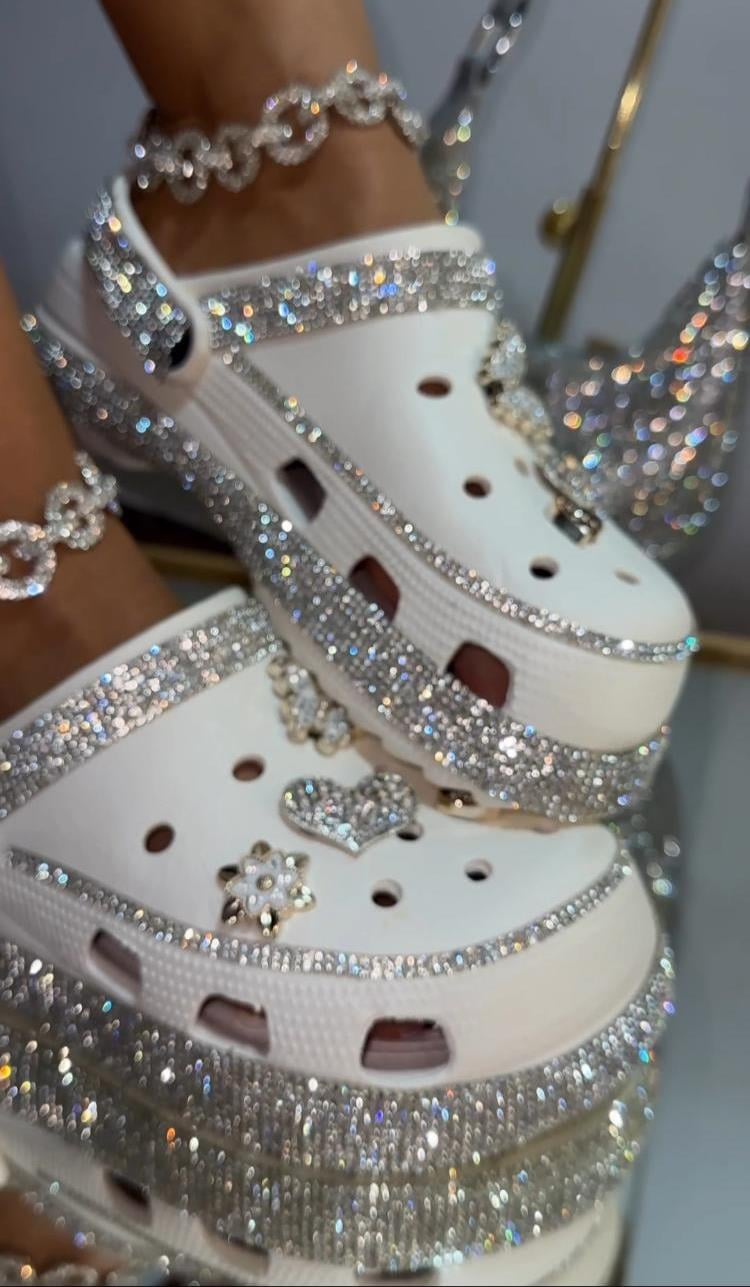 Kroksi Extreme Taşlı Crocs Beyaz