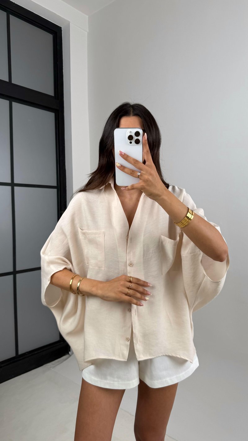 Taş Cep Detaylı Basic Tencel Gömlek Gaus00679