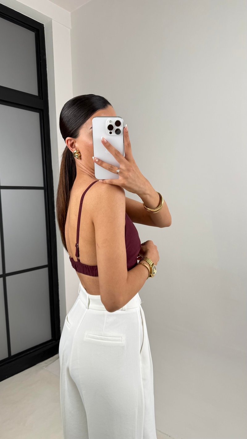 Bordo Ayarlanabilir Askılı Bralet Gaus00595
