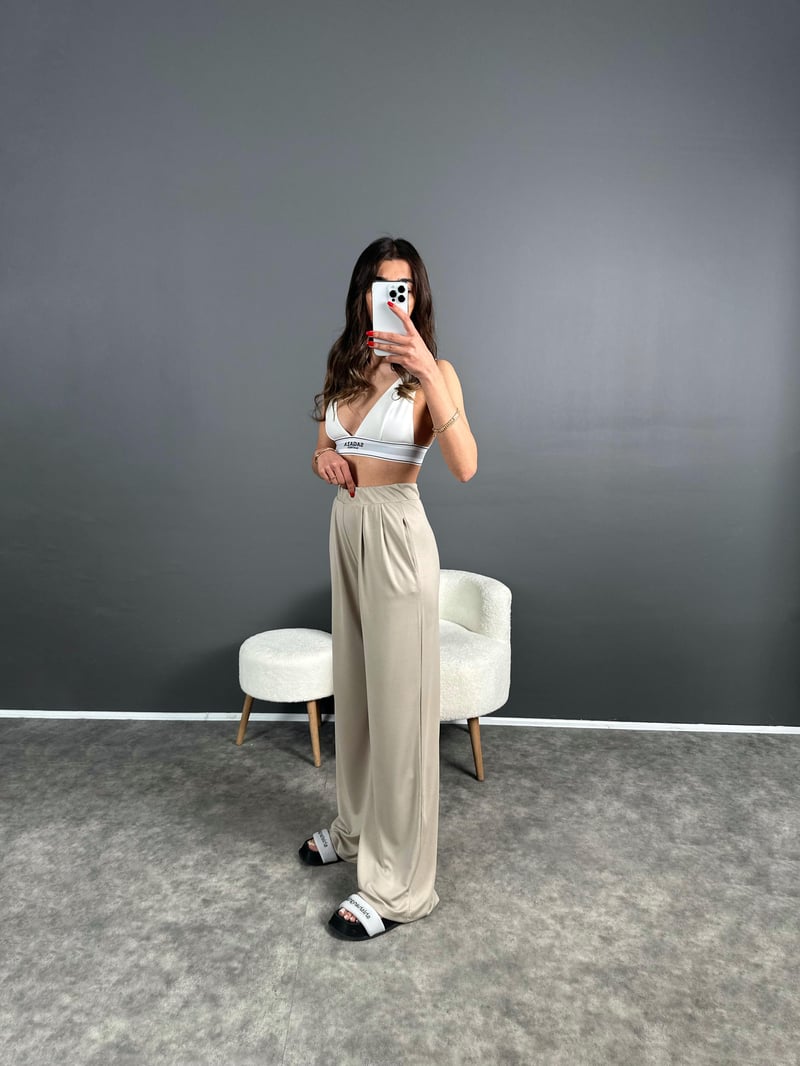 Anja Taş Pike Modal Kumaş Pantolon