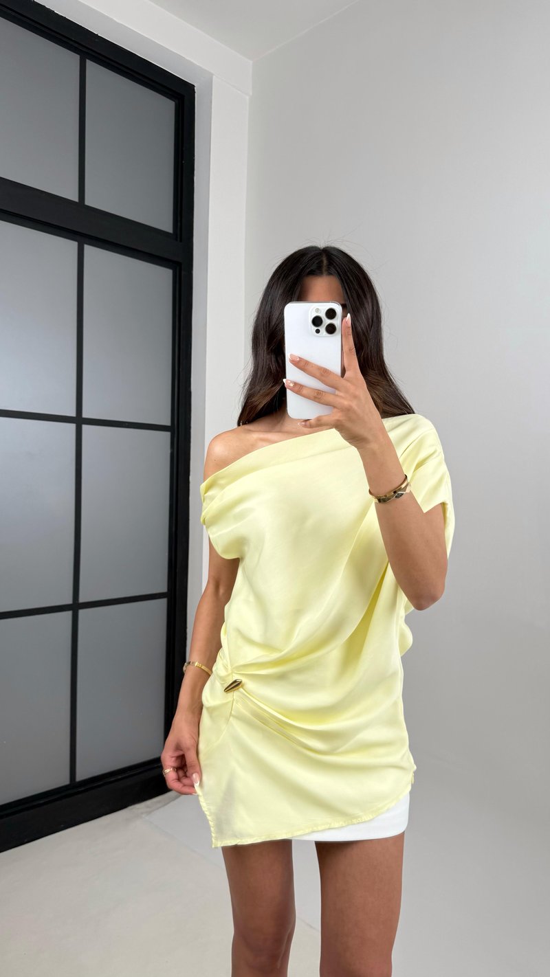 Sarı Gold Tokalı Premium Bluz Gaus00531