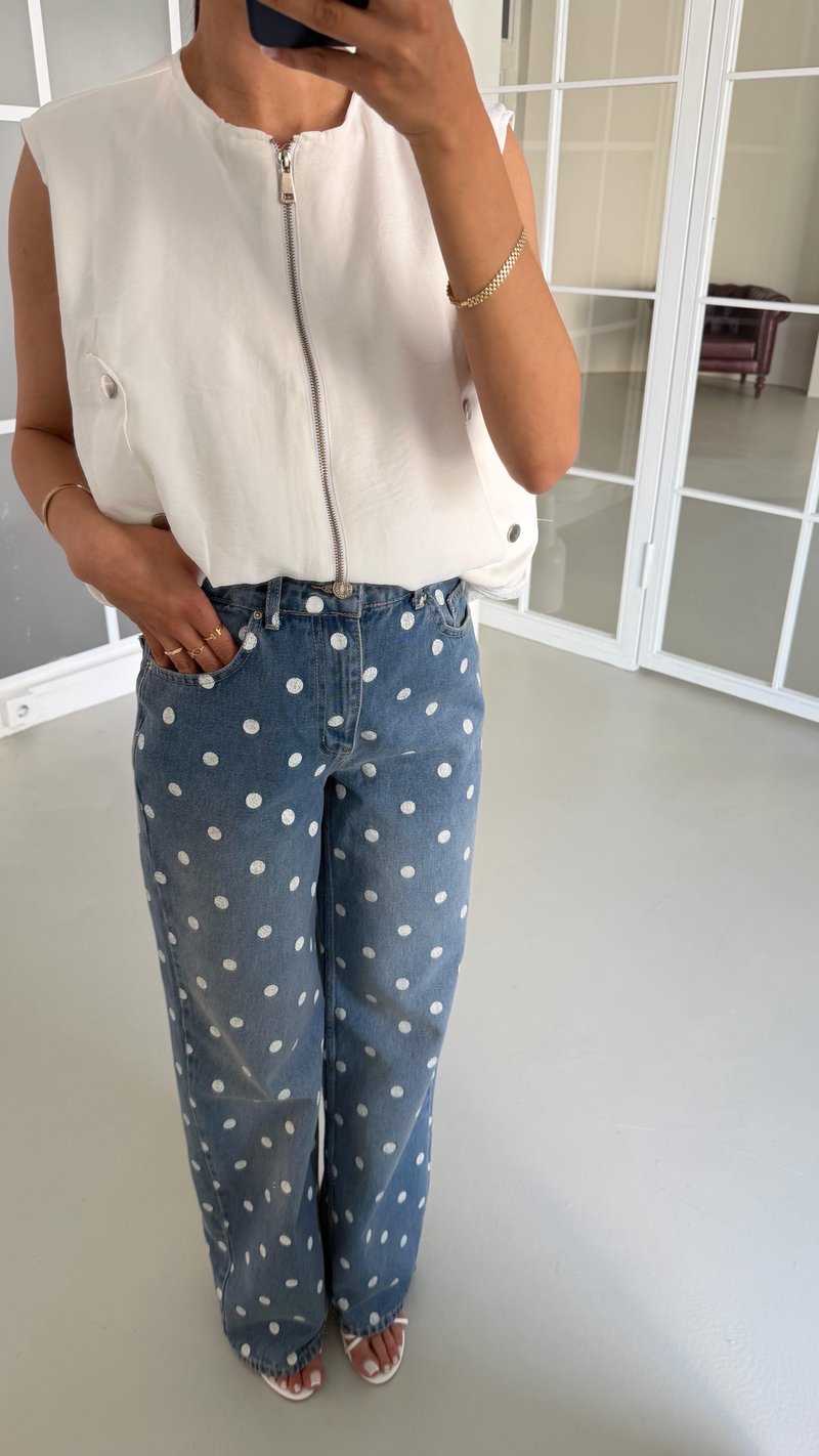 Mavi Puantiye Desenli Jean GAUS-01690