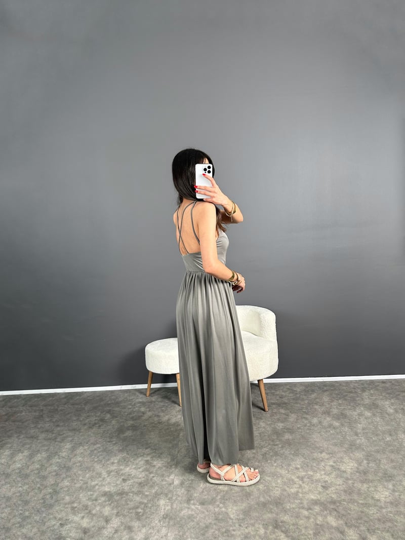 Valona Premium Gri Modal Kumaş Tulum