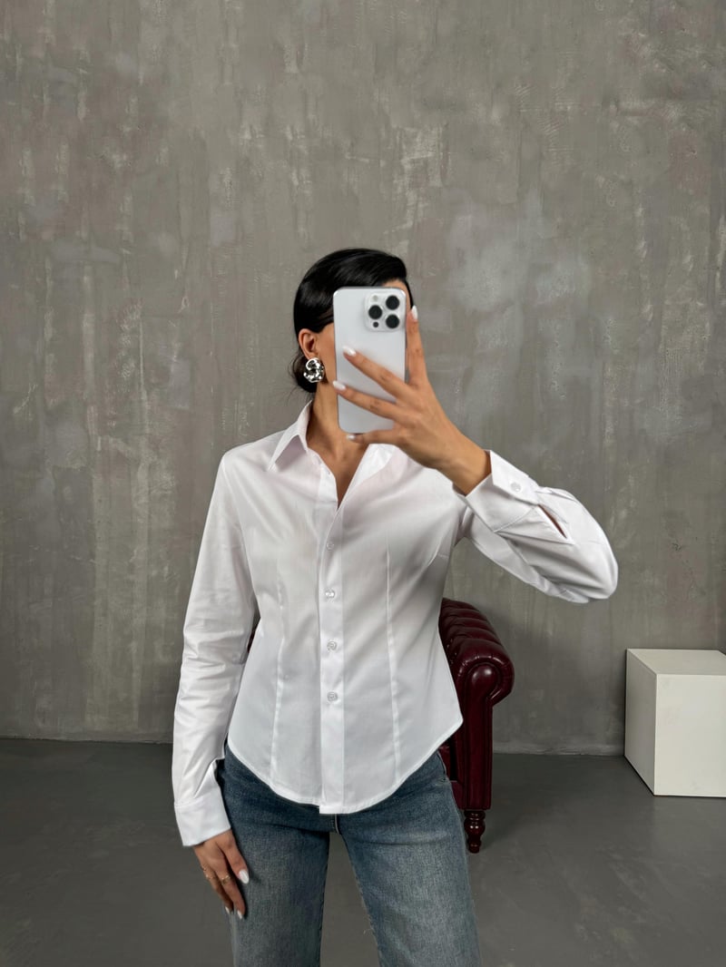 White Slim Fit Shirt Gaus00039