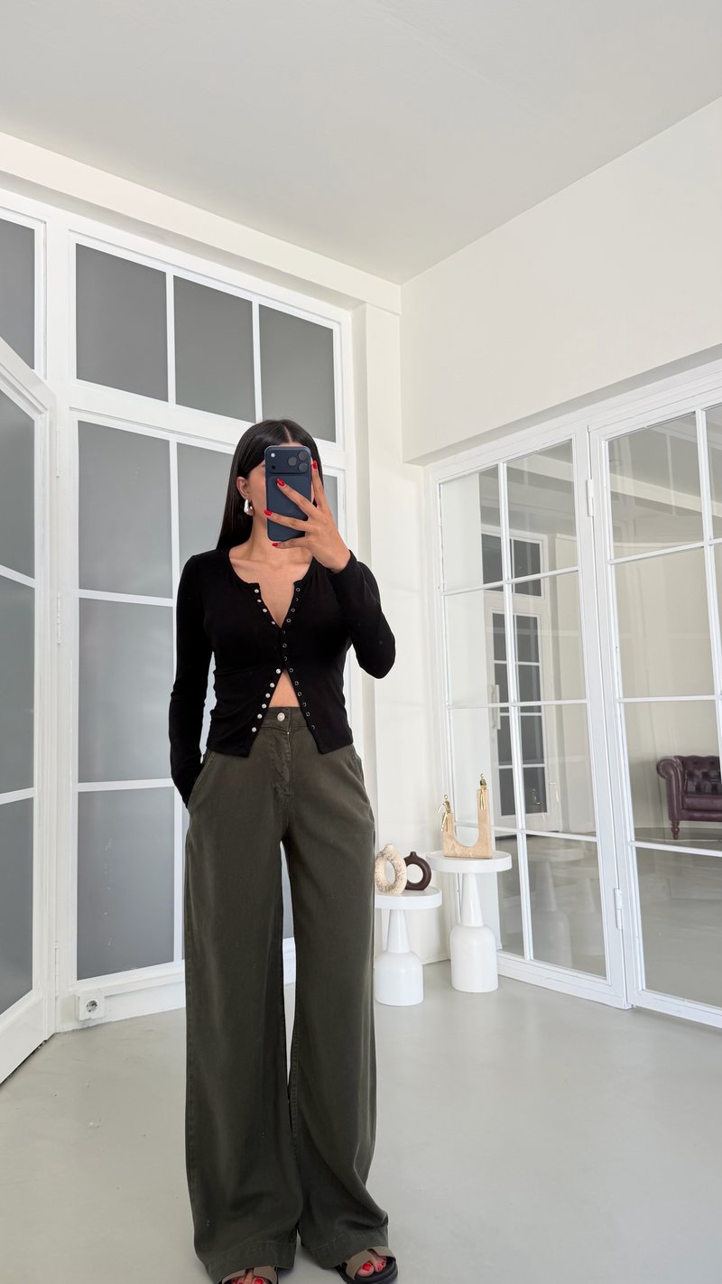 Yeşil Yıkamalı Tencel Denim Pantolon GAUS-01786