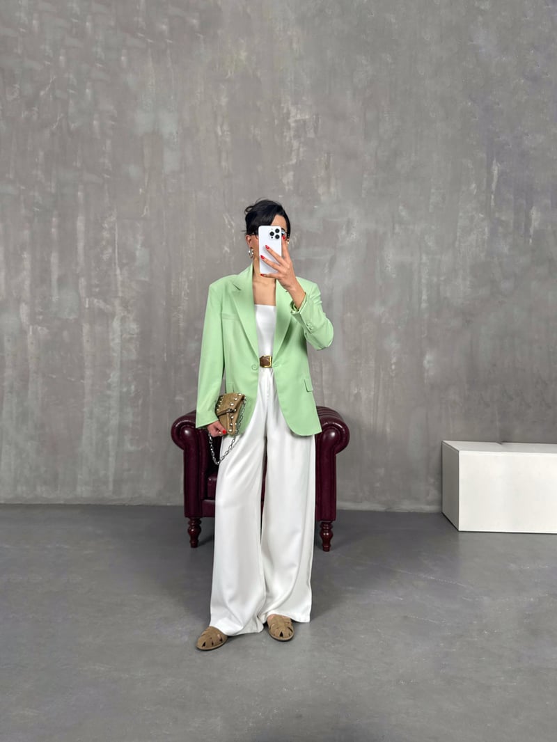 Yeşil Astarlı Blazer Ceket Gaus00216