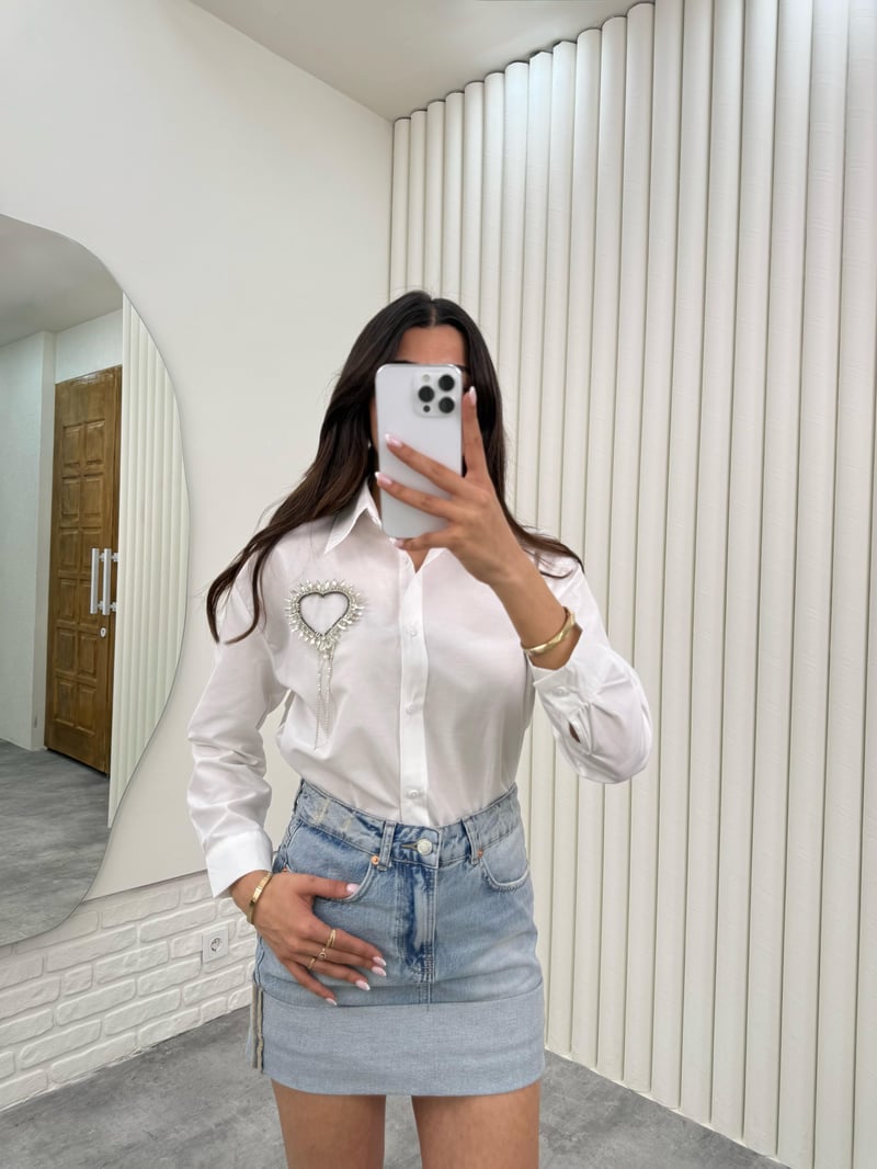 Mavi Katlama Detaylı Cepli Denim Etek Gaus00300