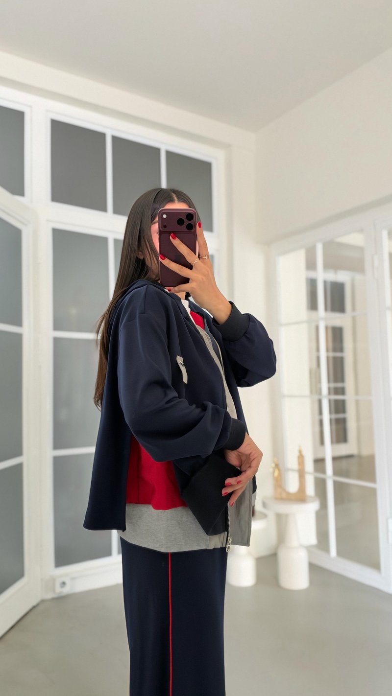 Lacivert Kol Detaylı Garnili Premium Takım GAUS-02297