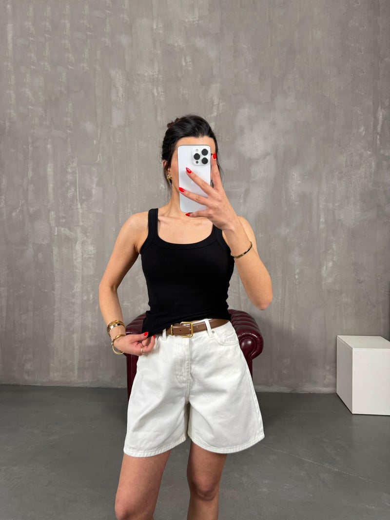 Siyah Askılı Crop Gaus00220