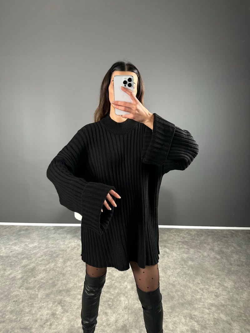 Bloody Siyah Oversize Pinterest Kazak 