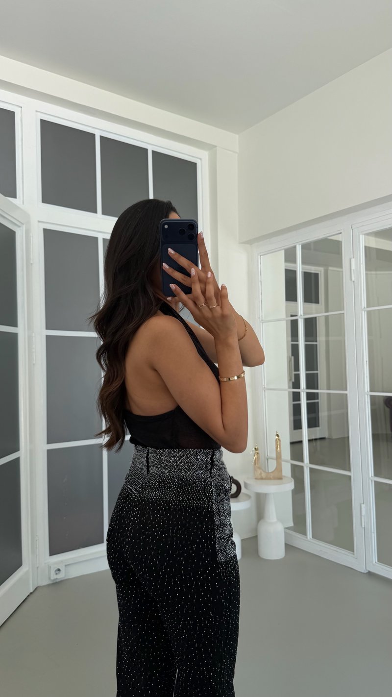 Siyah Taş Detaylı Premium Denim Pantolon GAUS-01794
